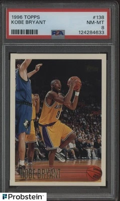 Baloncesto Topps 1996-97 #138 Kobe Bryant Lakers radiocontrol novato de la corte PSA 8 casi nuevo-como nuevo Foto 1 de 2