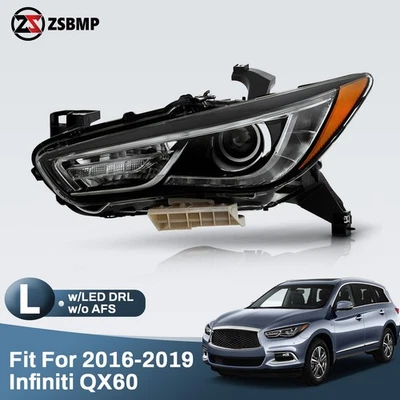 For 2016-2019 Infiniti QX60 HID Projector Headlight W/ LED DRL W/O AFS Left Side Foto 1 de 4