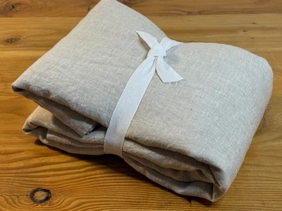 Sábana plana Pottery Barn lino belga reina, lino-OB Foto 1 de 4