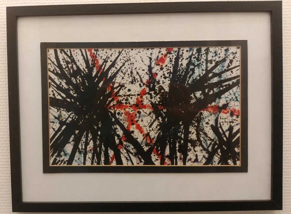 Hervé Fischer : La bataille de Bouvines (peinture, oeuvre originale, 1969) - Photo 1/3