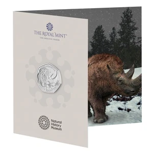 Moneda 2024 ICE AGE WOLLY RINOCERONTE REINO UNIDO 50p BUNC ROYAL MINT PAQUETE SELLADO EXCELENTE - Imagen 1 de 5