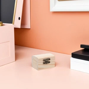  12PCS Mini Wooden Box with Hinged Lids - Unfinished Wood Chest Decorate - Picture 1 of 12