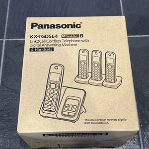 Panasonic Akku KX-TGD564 Link2Cell Digital Anrufbeantworter 4 Mobilteile NEU - Bild 1 von 5