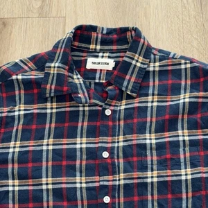 Taylor Stitch Flanellhemd Herren 40 blau rot kariert Astoria Langarm Knopfleiste - Bild 1 von 9
