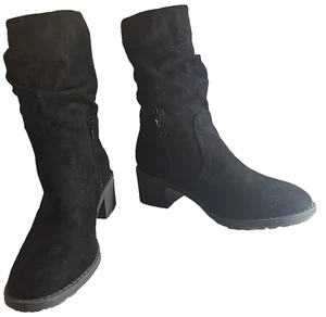 Beston Faux Suede Short Black Boot Women's Size 9 - Photo 1/8