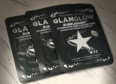  Glamglow Bubble Sheet Oxygenating Deep Cleanse Mask Bundle 3x - Image 1 of 2
