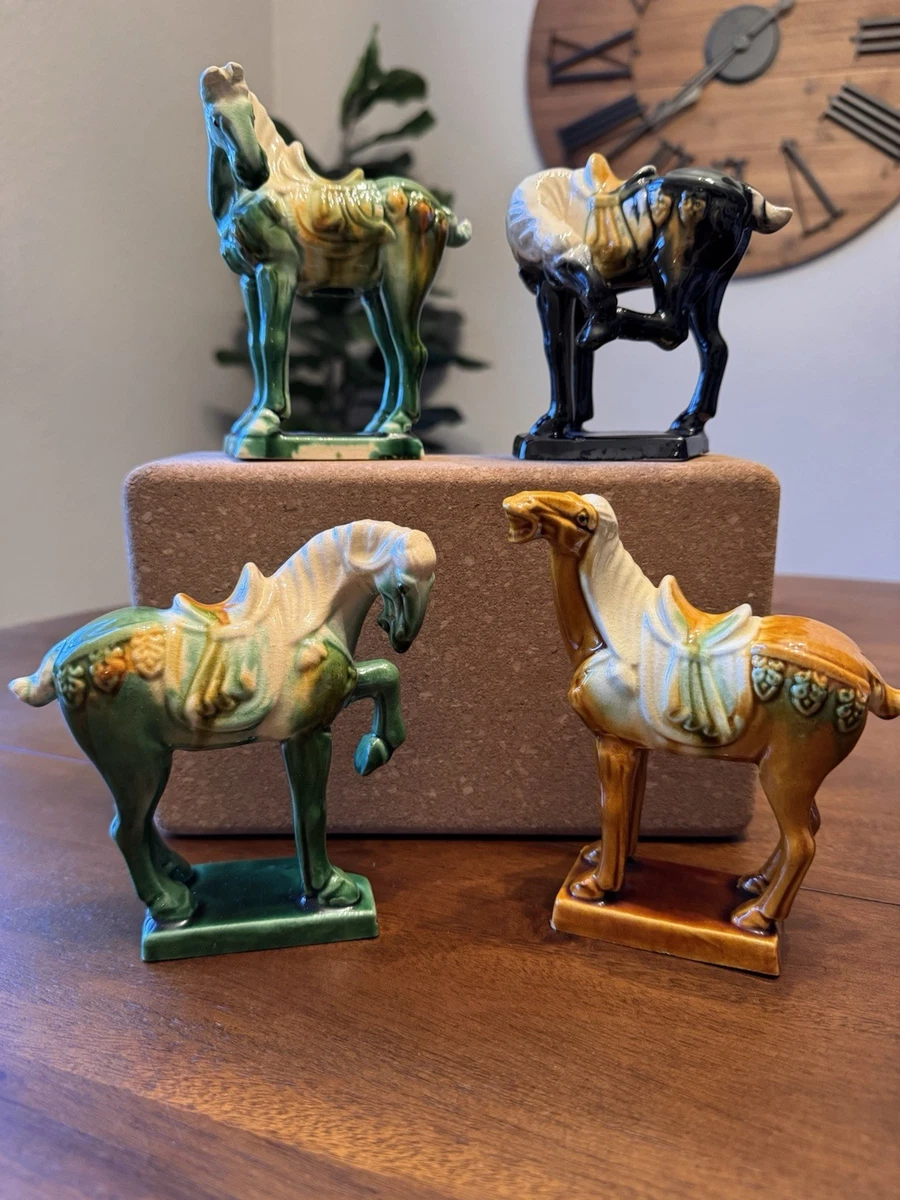 中国古玩 唐物 古七宝 七宝焼 馬 置物 時代物