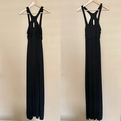 Nuevo con etiquetas Maxi Vestido Rachel Pally Negro Ojo de Cerradura Halter Talla Mediana Foto 1 de 4