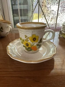 Vintage Mikasa Garden Club Fresh Floral Coffee Cup and Saucer Set 3 1/2" EC404 - Picture 1 of 6