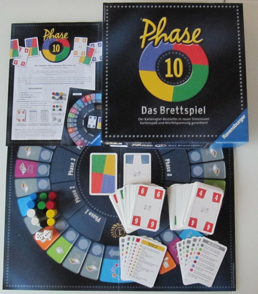 ABSOLUTER TOP Zustand: PHASE 10! DAS BRETTSPIEL! 100 % VOLLSTÄNDIG! - Bild 1 von 4