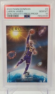 2020-21 Donruss Zero Gravity Press Proof SP LeBron James PSA 10 - POP 7 - Lakers