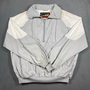 Vtg 90s Express Men Gray Color blocked quarter Zip Pullover Jacket Windbreaker M - Picture 1 of 9