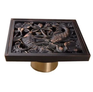 Black Oil Rubbed Brass Floor Drain Square Bathroom Wet room Shower Drain mhr029 - Picture 1 of 4