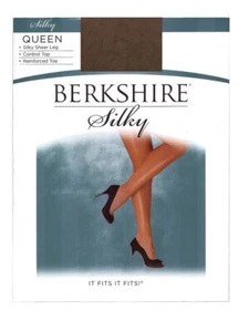 BERKSHIRE QUEEN SILKY SHEER EXTRA WEAR CONTROL TOP PANTYHOSE WITH REINFORCED TOE - Picture 1 of 10