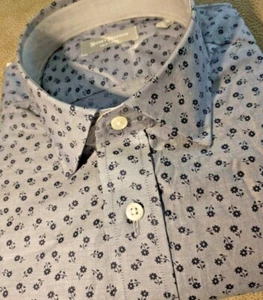 NWT Hickey Freeman men's Size Medium Short Sleeve Button Down Shirt Fancy Floral - Picture 1 of 14