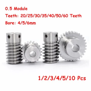 0.5 Module 20/25/30/35/40/50/60 Teeth C45 Steel Worm Shaft Worm Gear Wheel - Picture 1 of 12