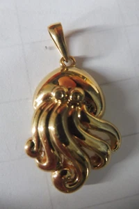 Pierre Lang Anhänger , Krake ( Tintenfisch )  , vergoldet - Bild 1 von 4