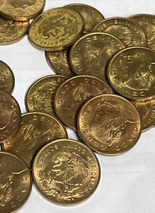 50 PIECES OF 1963 Mexico 5 Centavos - KM426 - BU - Brilliant Uncirculated - Picture 1 of 3