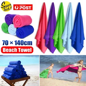70x140cm Microfiber Bath Beach Towel Gym Sport Footy Travel Yoga Swimming Drying - Picture 1 of 11