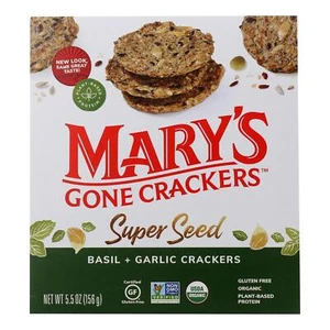 Mary's Gone Crackers Super Seed - Basil$ Garlic - Case of 6 - 5.5 oz. - Picture 1 of 2