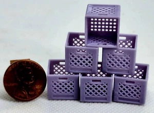 Puppenhaus Miniatur LAVENDEL Milch / Schallplattenkiste -- 1:24 / halber Maßstab - 6er Set - Bild 1 von 2