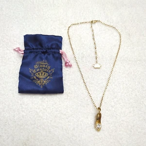 VTG Disney Couture Kidada Cinderella Slipper Charm Crystal Gold Plated Necklace - Picture 1 of 15