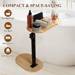 Beistelltisch Badewannenablage Höhenverstellbarer Badewannenbrett für Bett Sofa - Bild 1 von 12