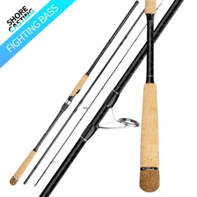 FIGHTING Surf Spinning Rod 9ft 10ft 20lb Saltwater Travel Pole Carbon 3 Section - Image 1 of 4