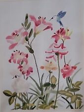 ELSA WILLIAMS Crewel Embroidery Kit GIFTS OF SPRING Hummingbird FLOWERS  12 x 16