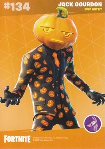 Fortnite Jack Gourdon cabeza de calabaza Halloween Skin tarjeta de colección #134 serie 2 épica - Imagen 1 de 2