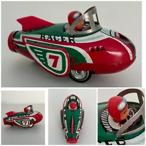 Vintage 70's Tin Toy Rocket Racer # 7 litho friction rocket car, made in China - Picture 1 of 16