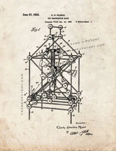 Toy Construction Block Patent Print Old Look - Foto 1 di 3