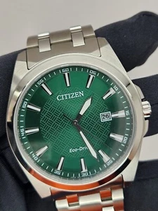 NEW Citizen Eco-Drive Peyten BM7530-50X Men's Green Dial Stainless Steel Watch - Picture 1 of 13