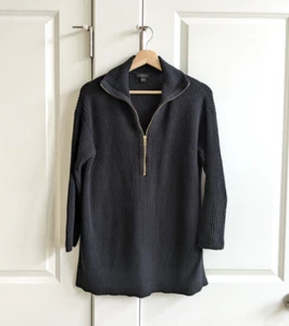 Ann Taylor Pullover S schwarz Oversize Grobstrick Rippstrick Fischer Half Zip Pulli - Bild 1 von 10