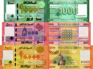 LIBANO - Lotto 3 banconote 1000/5000/10.000 livres FDS - UNC - Imagen 1 de 1