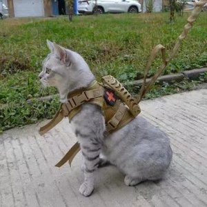 Tactical Cat Harness No-Pull Training Vest with Hook Reflective Panels Loop X❁UK - Picture 1 of 13