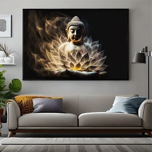 Große Wandmalerei Buddha Kunst Wohnkultur und Wohnzimmer Wandmalerei - Bild 1 von 9