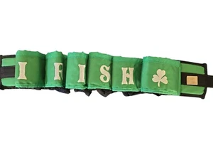 Irish Beer Holder Belt St. Patrick’s Day Green Four Leaf Clover Holds 6 Pack - Picture 1 of 3