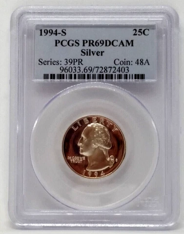 1994-S Washington Quarter, 25c, Silver, Proof - PCGS PR69DCAM Cover