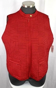 Chaleco Acolchado Vestido Granero Talla Grande 3X 22/24 Rojo Cremallera Cuello Alto con Bolsillos Nuevo con Etiquetas - Imagen 1 de 3
