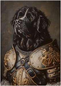 Puzzle Cavaliere Cane Terranova 300/500/1000 pezzi - Foto 1 di 3