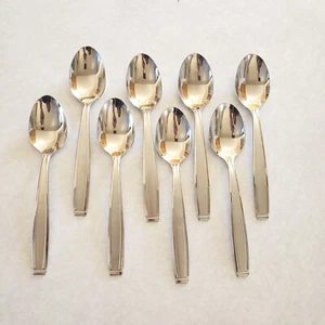 8 posate Oneida USA SATIN SHASTA circa 7" zuppa/cucchiaio usate - Foto 1 di 5