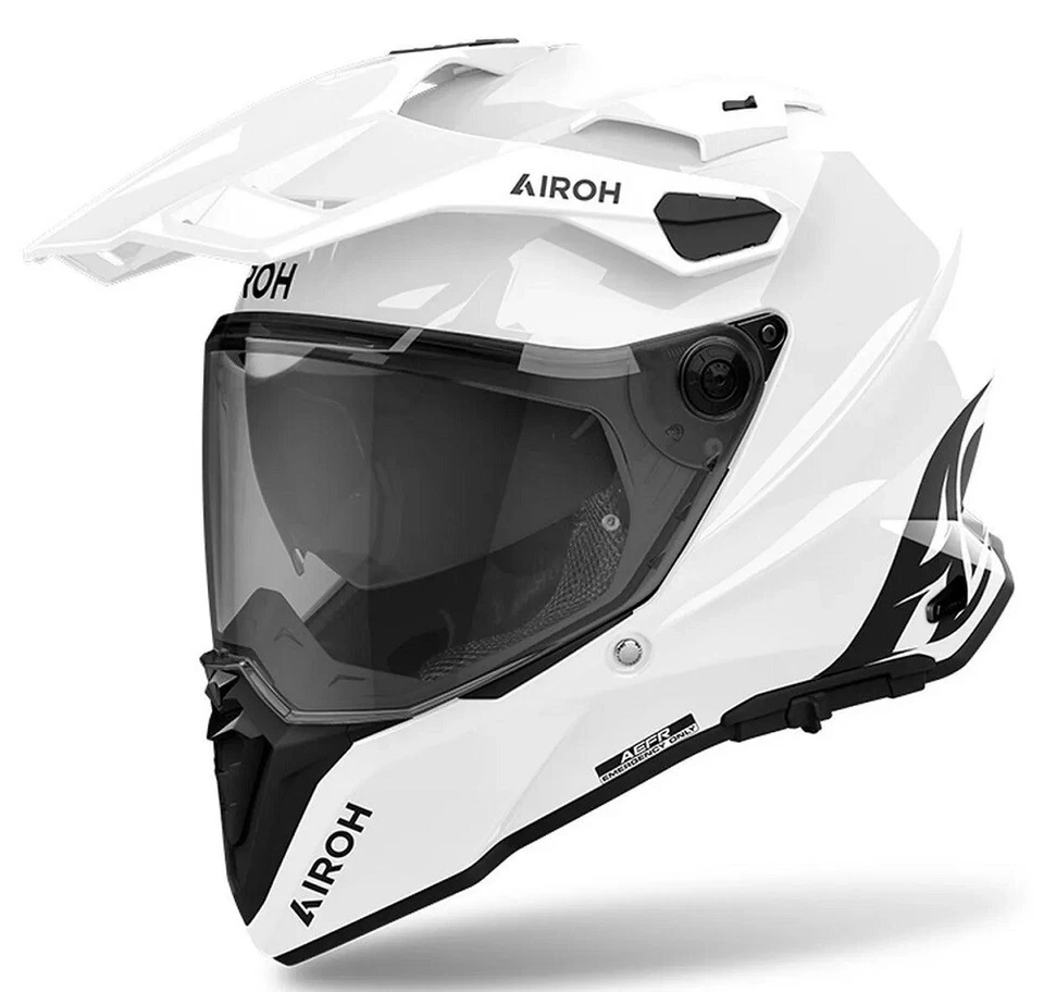 CASCO MOTO INTEGRALE FIBRA DUAL AIROH COMMANDER 2 COLOR WHITE GLOSS TG S