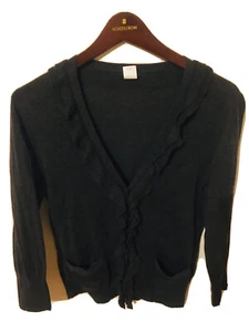 Maglione donna J.CREW maglia bottoni Pima cotone, lana grigio taglia M tasca volant - Foto 1 di 8