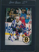 1989/90 Boston Bruins Sports Action #11 Bob Carpenter Signed Auto *C6640