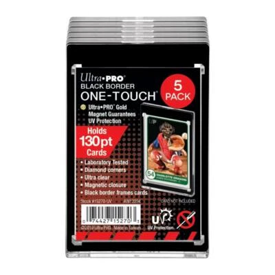 5 x Ultra Pro BLACK BORDER UV ONE TOUCH 130pt Magnetic Card Holder Protector  - Image 1 of 3