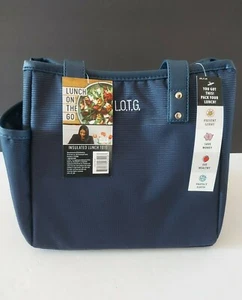 Blue Lunch On The Go insulated lunch tote w/beverage pouch - Picture 1 of 7