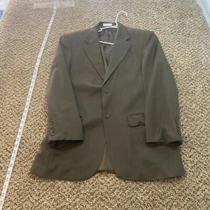 Geoffrey Beene Men’s Blazer 40R Gray 100% Wool Single Breasted Suit Jacket - Picture 1 of 9