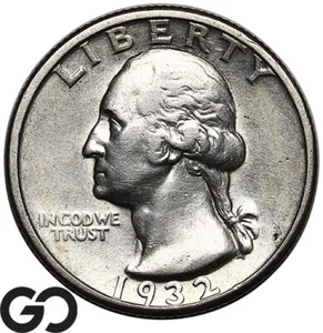 1932-D Washington Quarter, Avidly Pursued Key Date Denver Issue - Picture 1 of 3