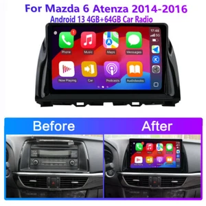 4+64 Wireless CarPlay Android Head Unit Car Radio For Mazda 6 Atenza 2014-16 - Picture 1 of 17